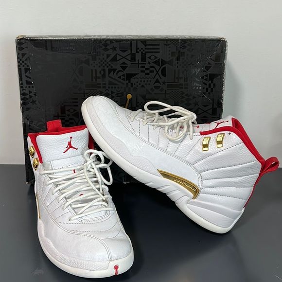 Jordan Other - Air Jordan 12 Retro FIBA white and University Red, Size 11.5! Great Condition!